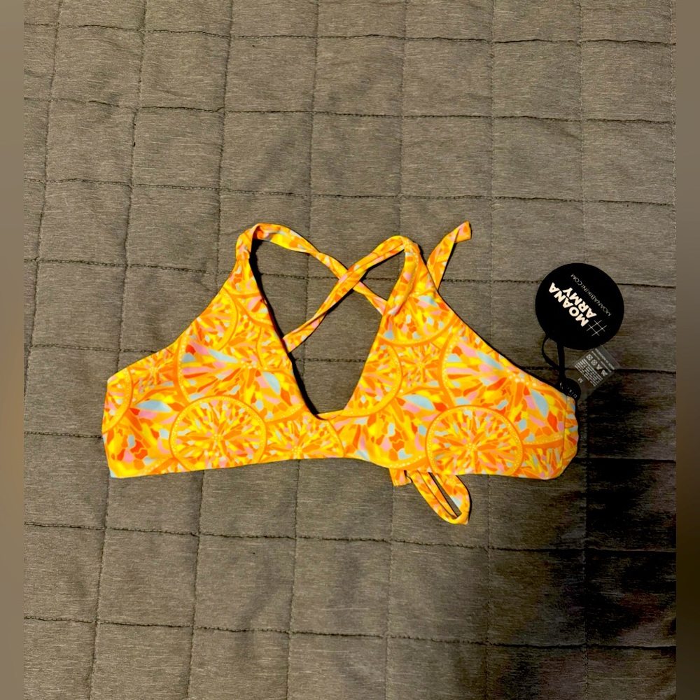 Moana Bikini - Reversible Citrus Squeeze Marlin Top - Size Medium